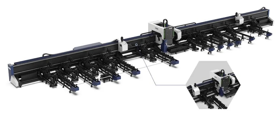 CNC Fiber Laser Equipment with 3D Five-Axis Cutting Head and 45 Degree Bevel Cutting Pipe and Tube Metal Laser Cutting Machine Price