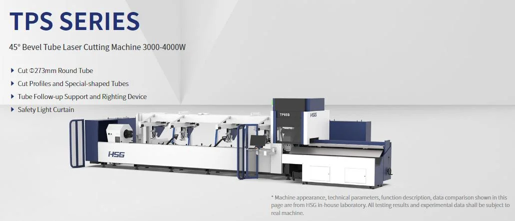 45 Degree Bevel Tube Laser Cutting Machine 3000-4000W of Ipg/Raycus Power Source with 3D Five-Axis Cutting Head